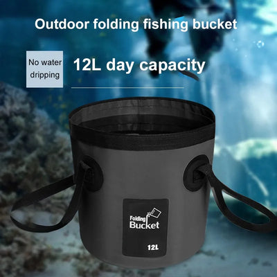 12L Black Portable Foldable Bucket