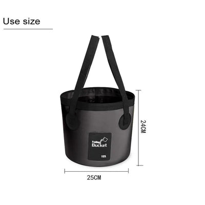 12L Black Portable Foldable Bucket