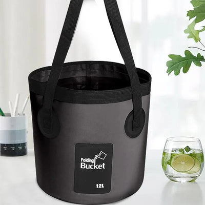 12L Black Portable Foldable Bucket